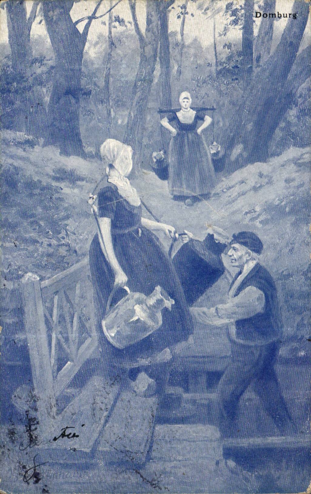 Folklore des Landarbeiter-CPA Domburg