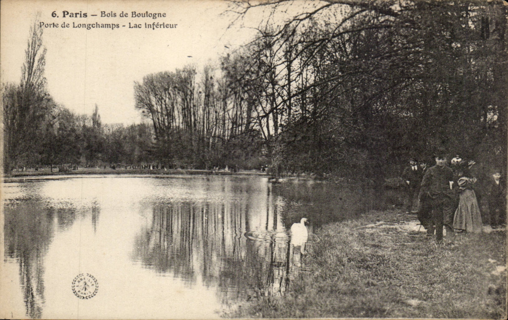 CPA Paris Bois de Boulogne Porte de longchamps Lac inferieur