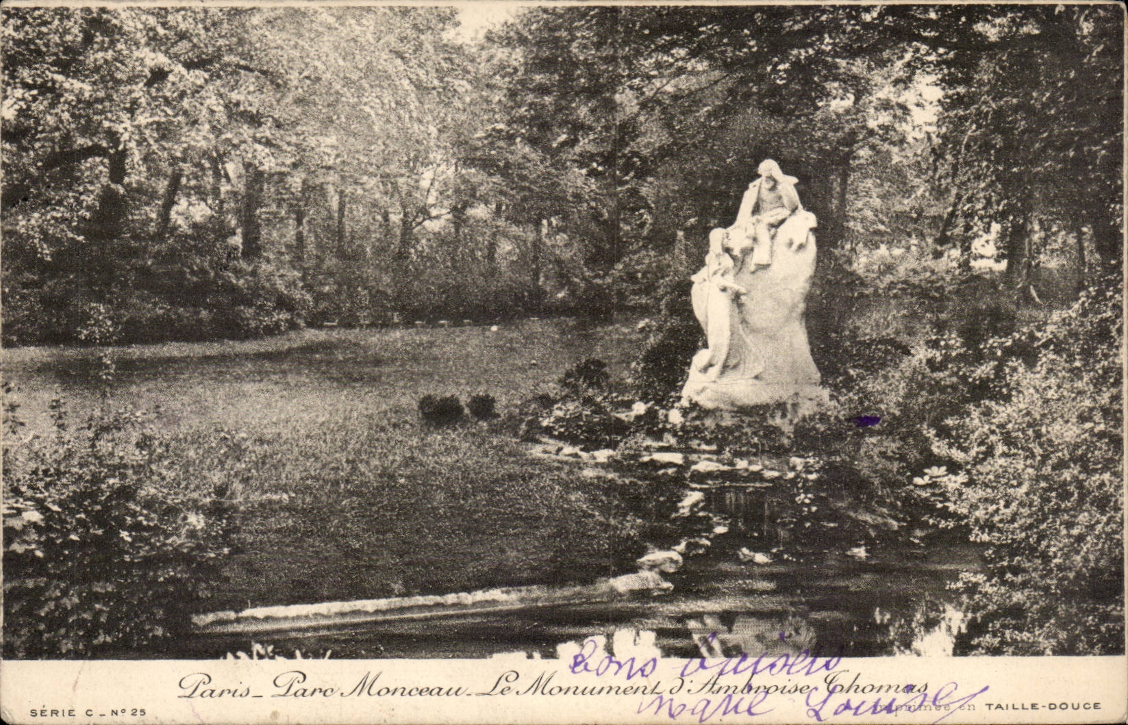 CPA Paris Park Heap Monument of Ambroise Thomas