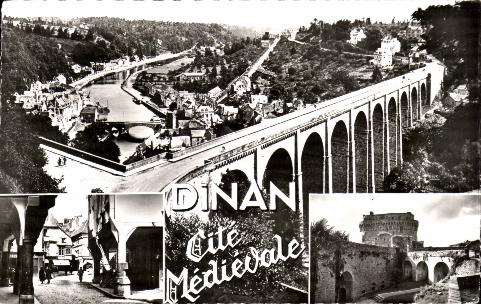 CPA Dinan the viaduct Valley of the Rancid Street of Cordeliers the castle