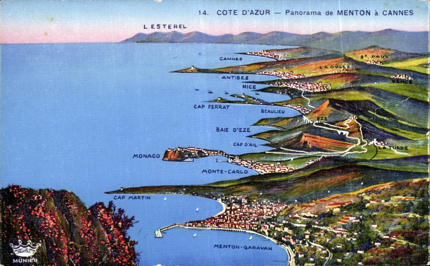 CPA panorama of Menton has Cannes