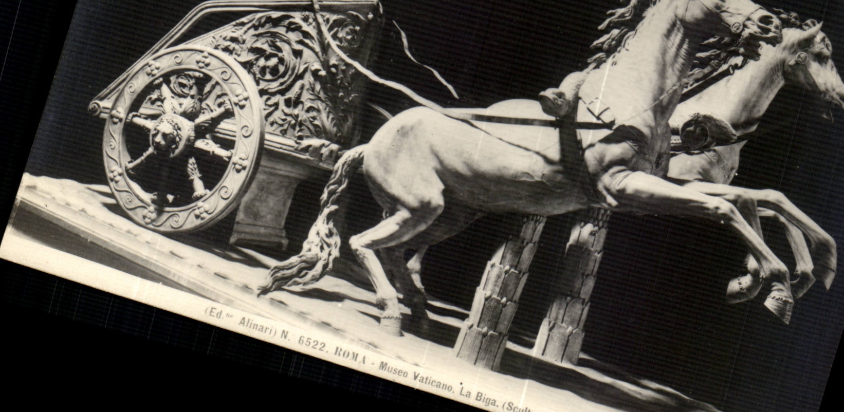 CPA Italy Italia Roma museo vaticano the biga horses horses
