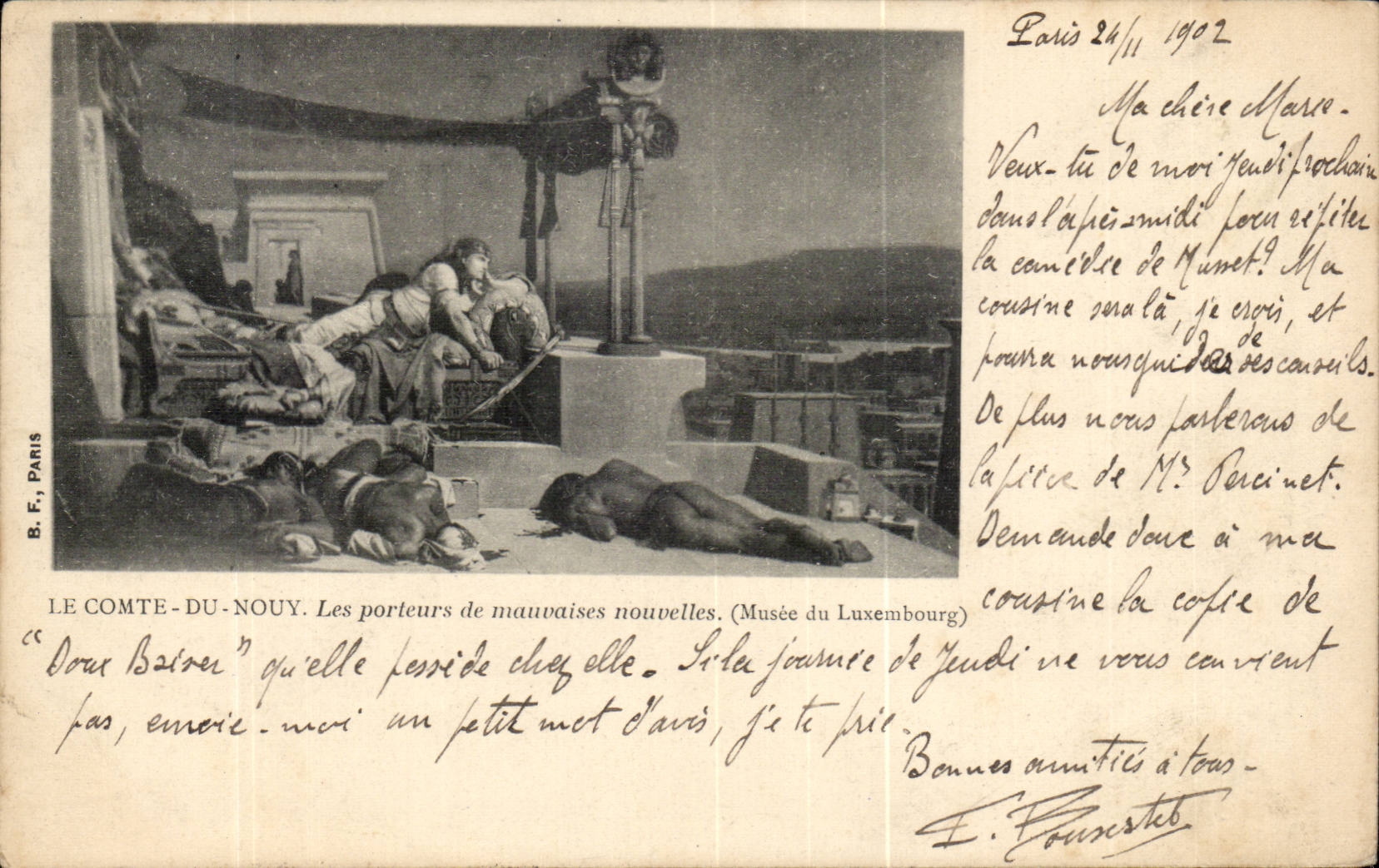 CPA Fantaisie Le comte du Nouy Les porteurs de mauvaises nouvelles Musee du Luxembourg