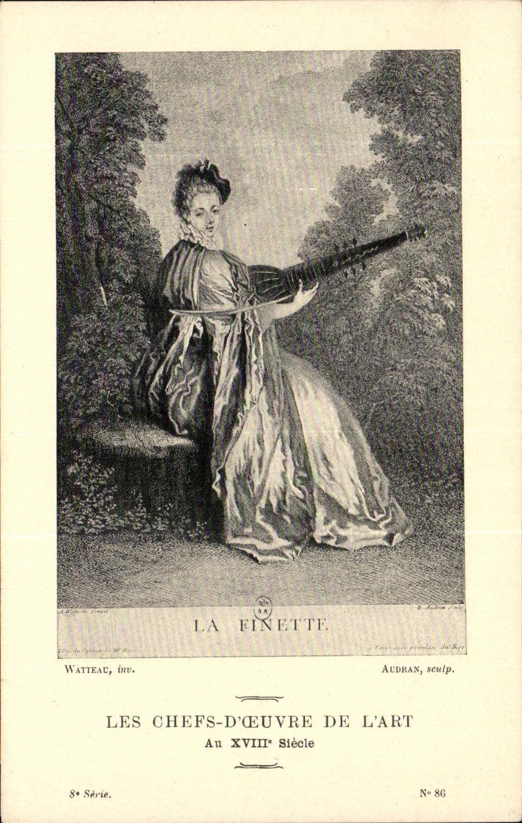 CPA Fantaisie Les chefs d'oeuvre de l'art au 18eme La Finette de Bacchus Watteau