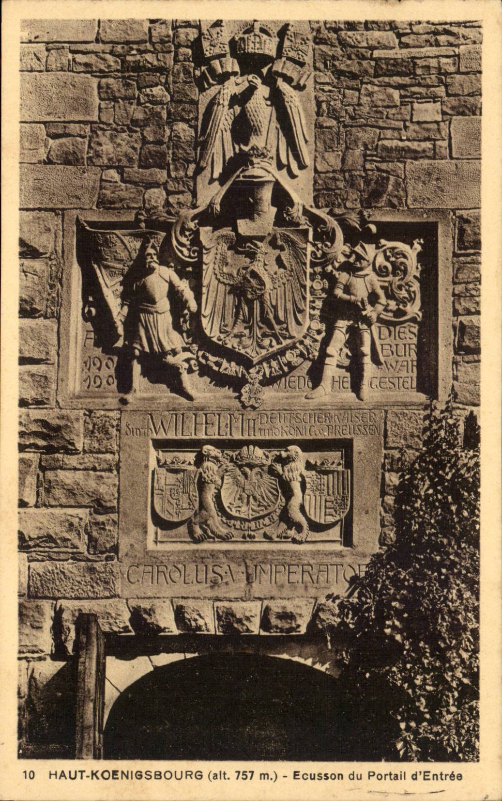 CPA High Koenigsbourg Escutcheon of the gate of Entering