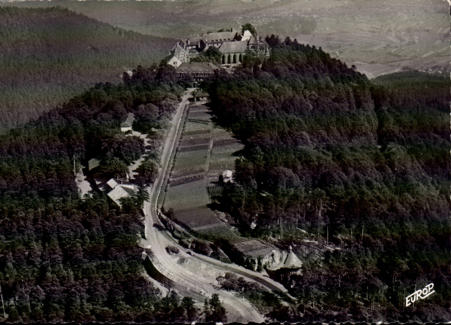 MODERNE KARTE Vue-Luft Mont Saint der Odile Arrivee der Strasse bemisst sudliches