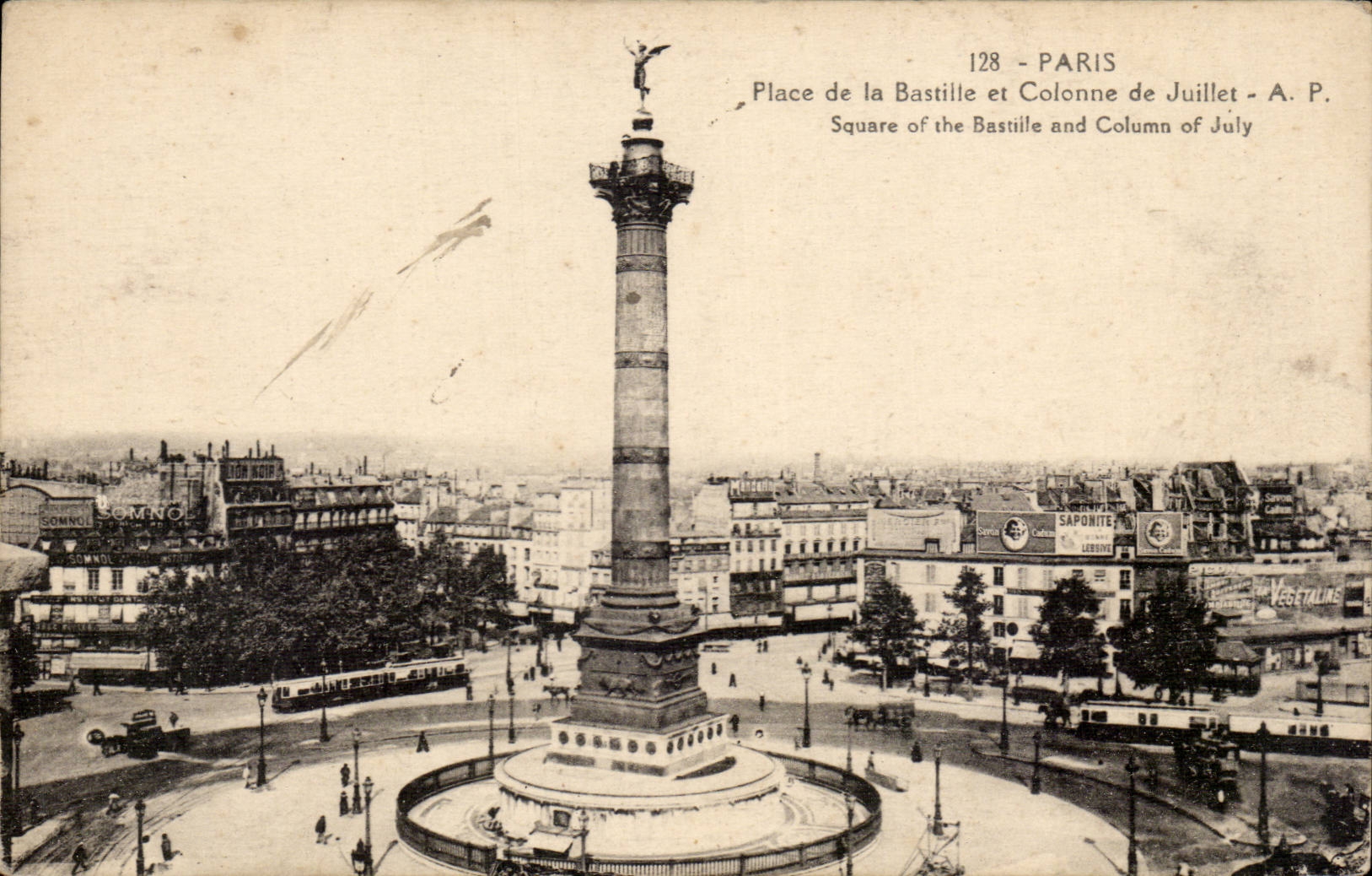Paris CPA Places Bastille and column of July