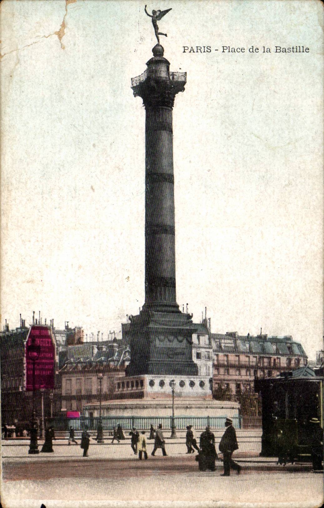 Paris CPA Places Bastille and column of July