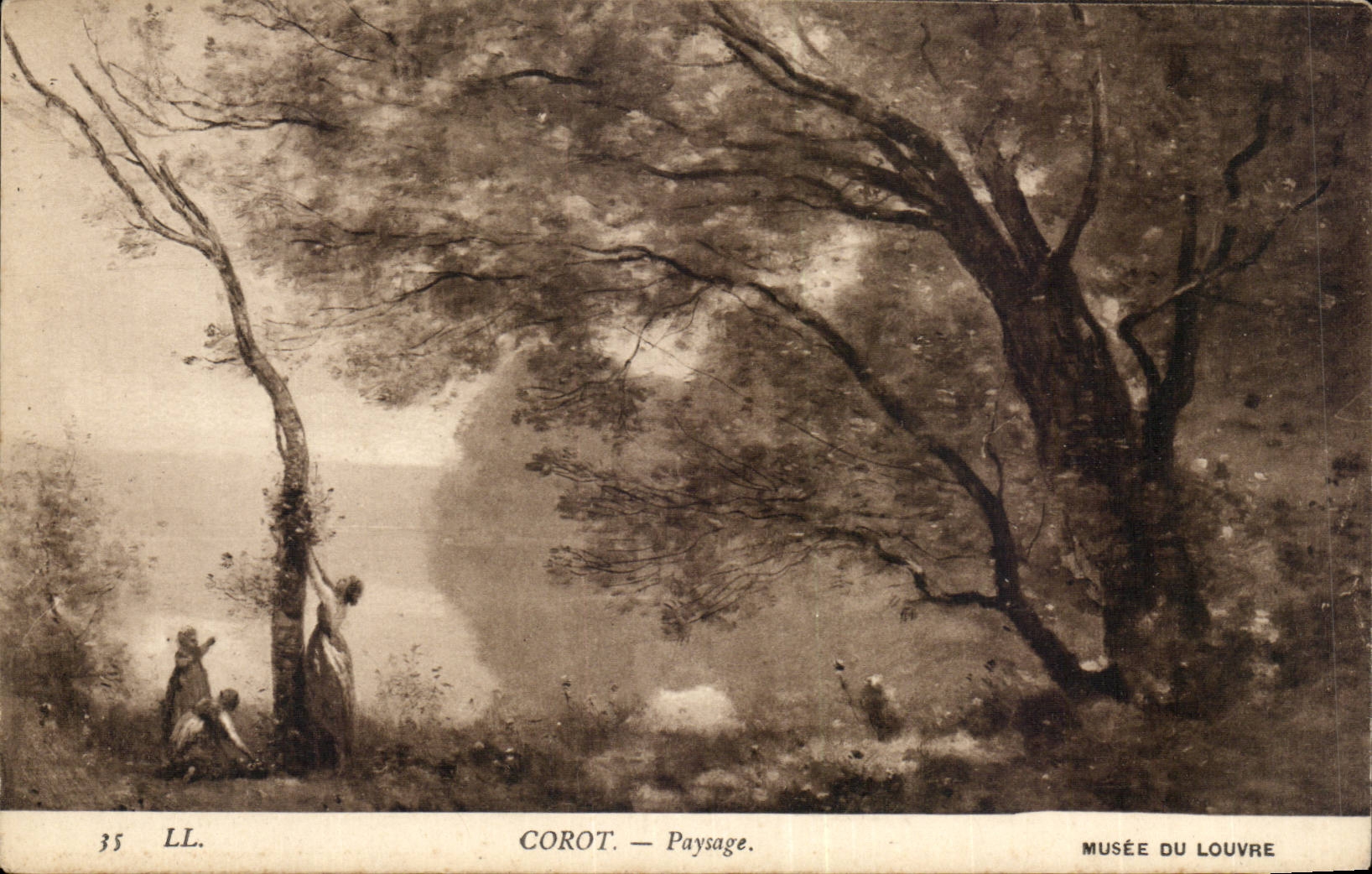 CPA FAntaisie Corot Paysage Musee du louvre paris 