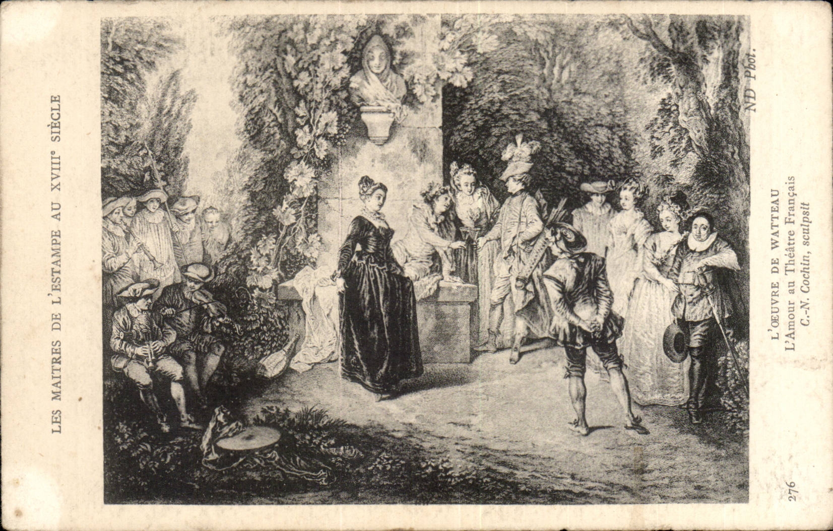 CPA Fantaisie Les maitres de l'estampe du 18eme L'oeuvre de WAtteau