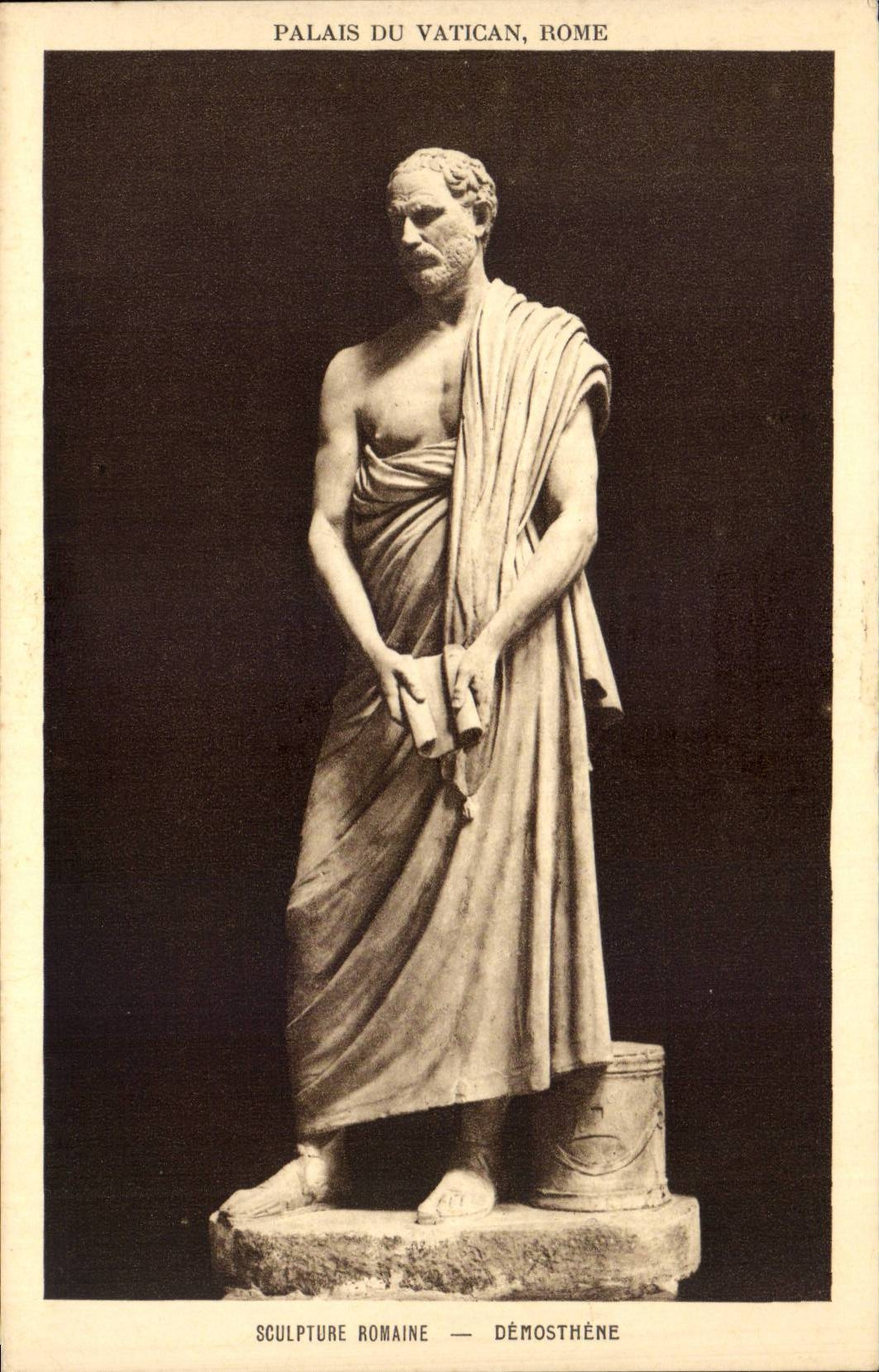 CPA Gaumen der romischen Skulptur Demosthene Vatican-Rom