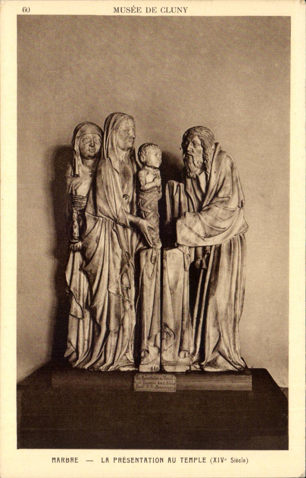 CPA Paris MuseumsdeCluny Marmordarstellung mit dem Tempel