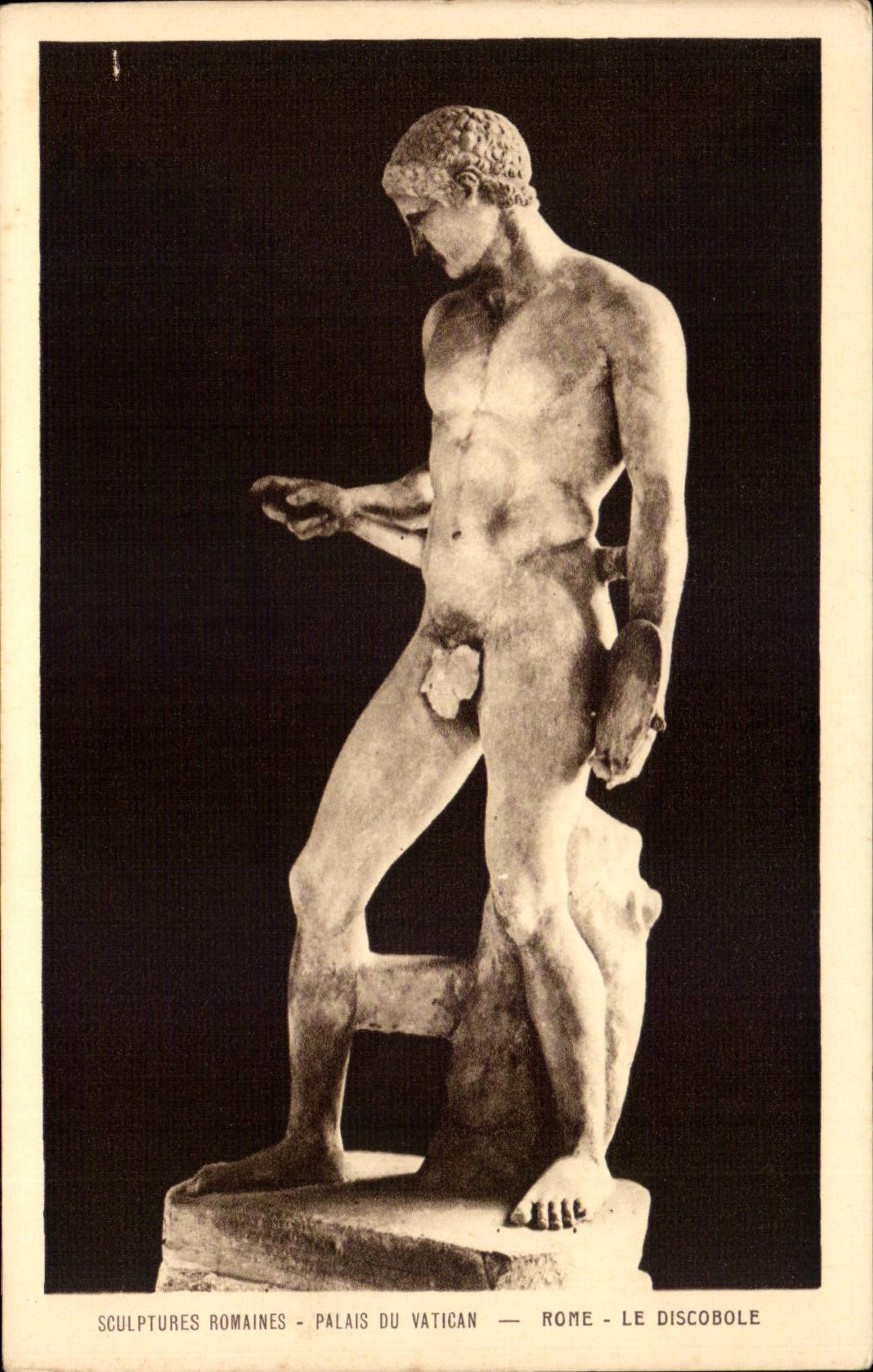CPA romischer Skulpturgaumen des Vatican Rom Rom Discobole