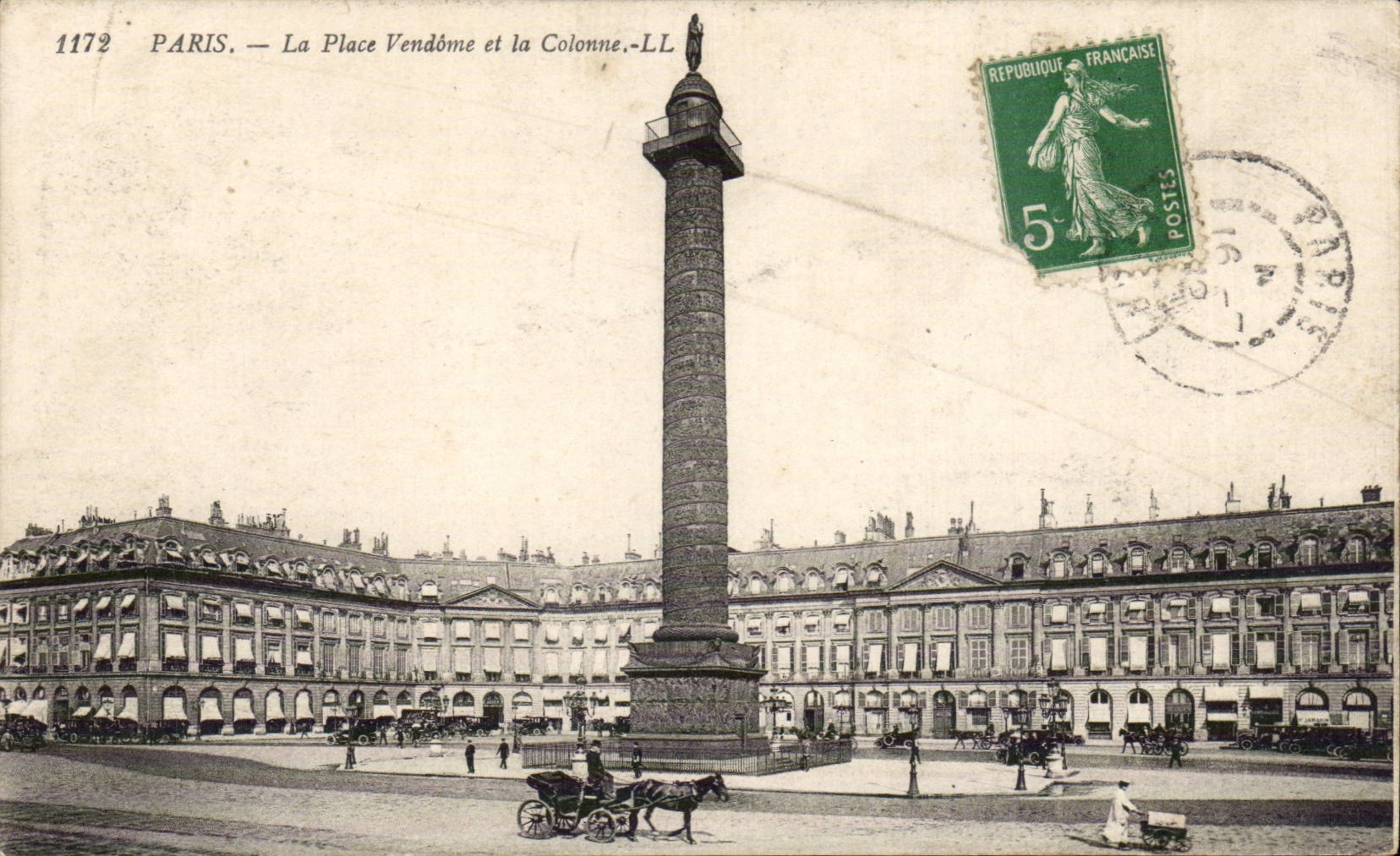 Paris CPA the Vendom place and the column