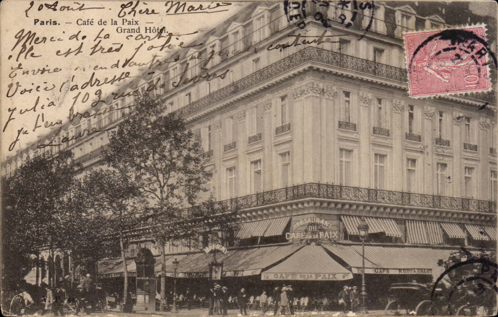 Paris CPA Cafe de la paix Grand hotel