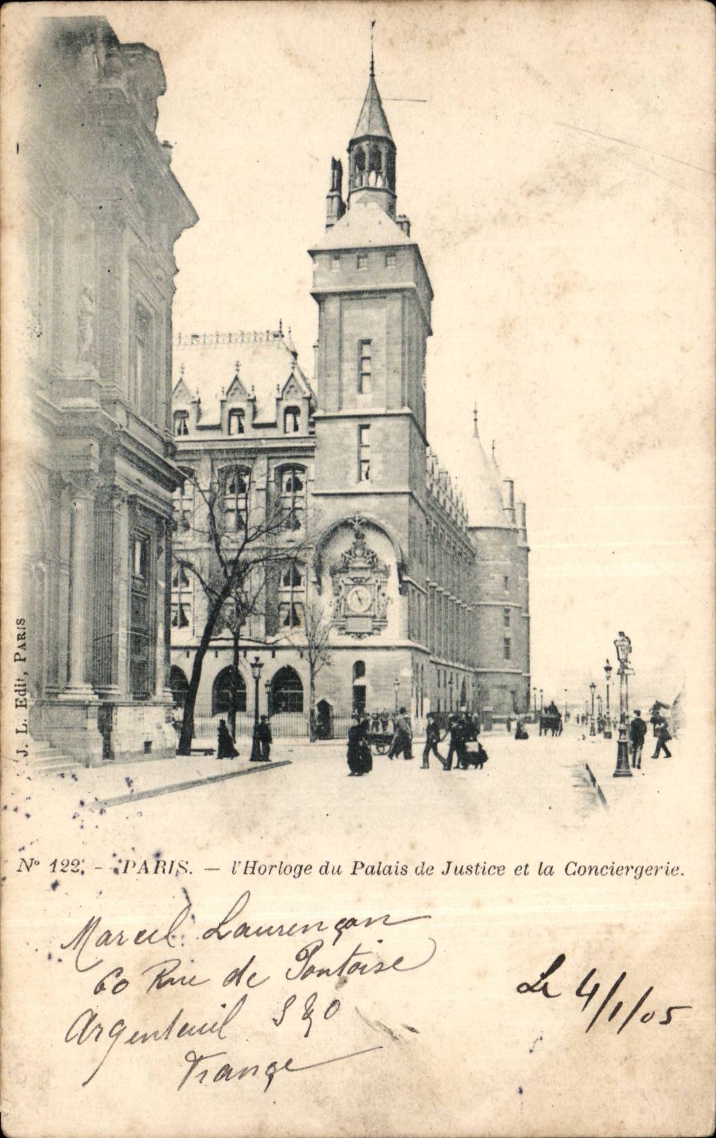 Paris CPA Horloge du palais de justice et la conciergerie