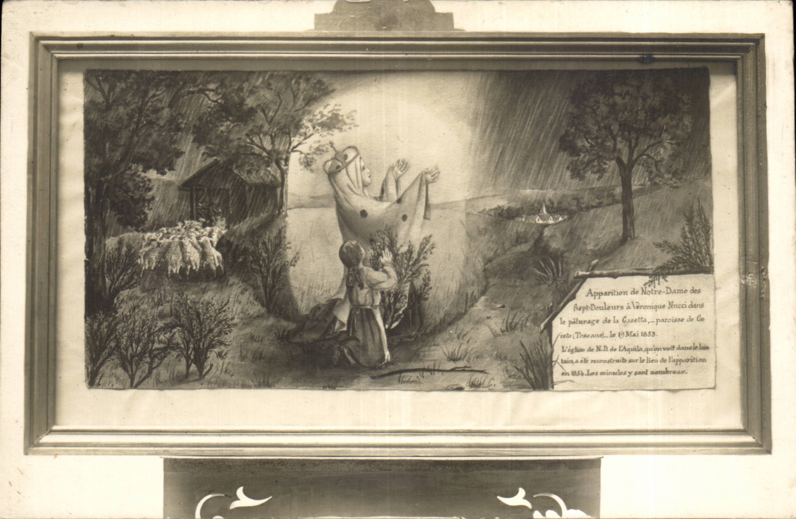 CPA Tableau expose au Musee Bibliotheque des pelerinages de la Tres sainte Vierge dans l'univers Pontmain Mayenne