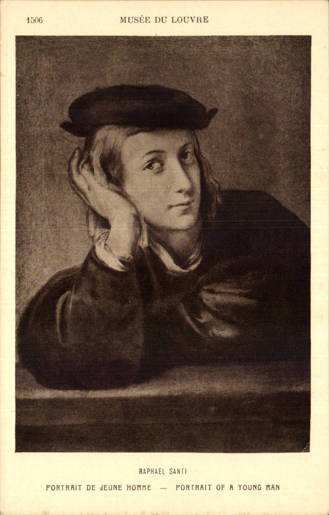CPA Paris Musee du Louvre Raphael santi Portrait de jeuen homme