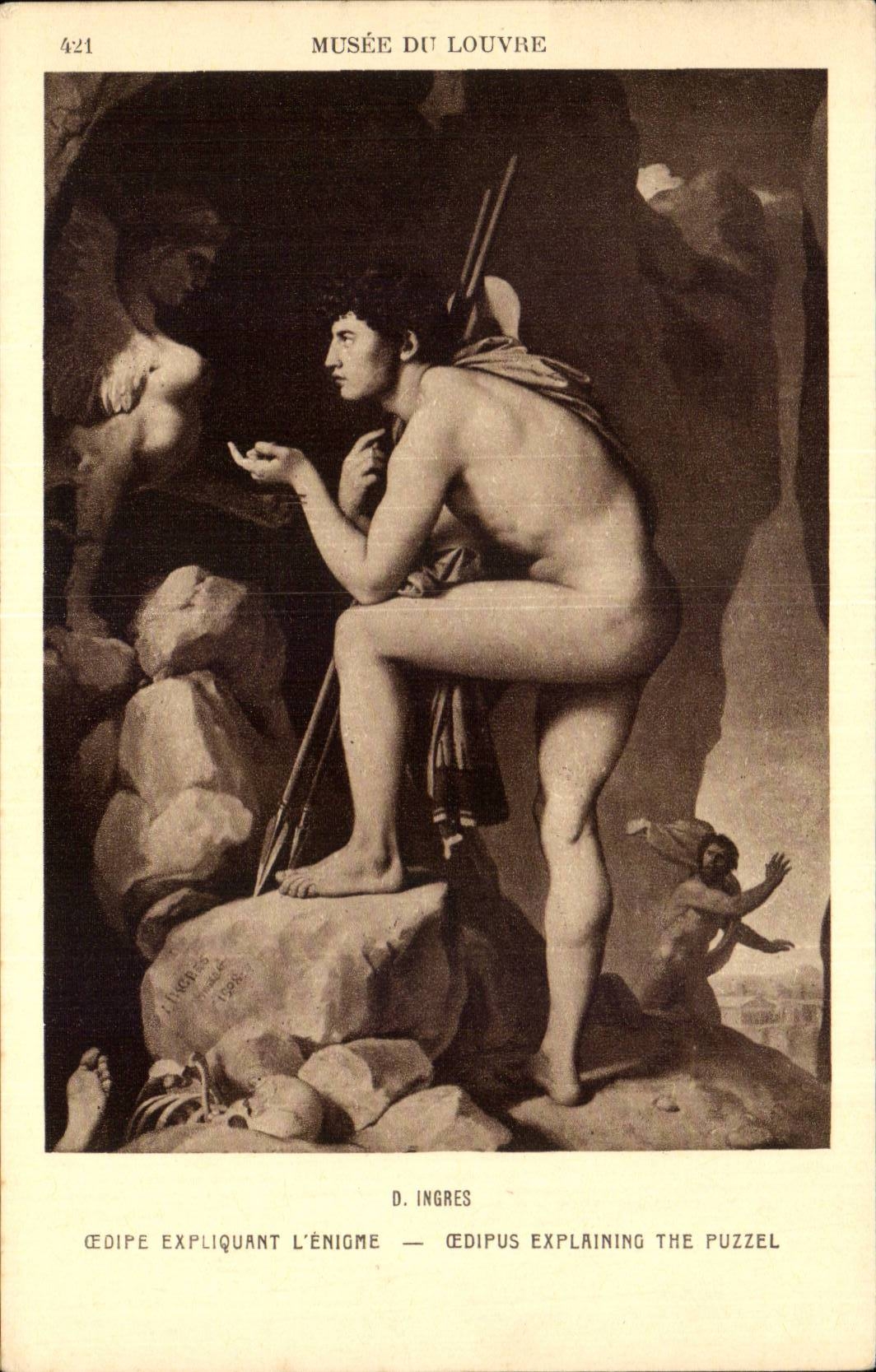 CPA Paris Musee du Louvre Ingres Oedipe expliquant l'enigme