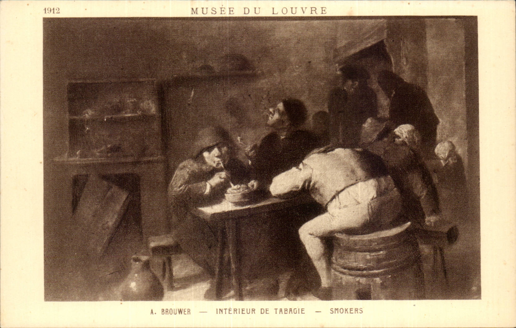 CPA Paris Musee du Louvre Brouwer Interieur de Tabagie ( tabac tobacco )