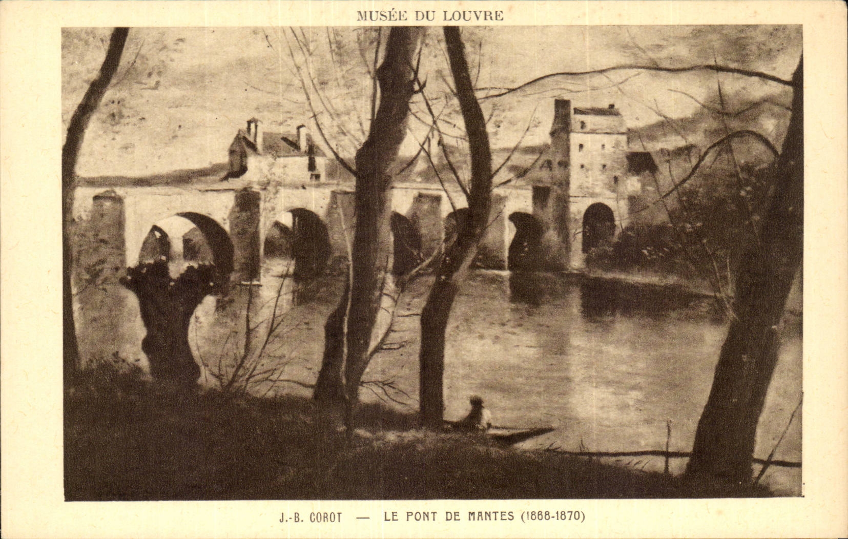 CPA Paris Musee du Louvre Corot Le pont de Mantes