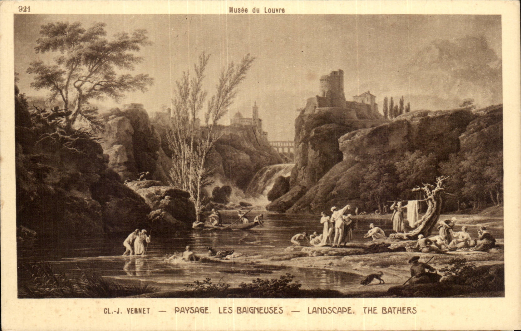 CPA Paris Musee du Louvre Vernet Paysage les baigneuses 