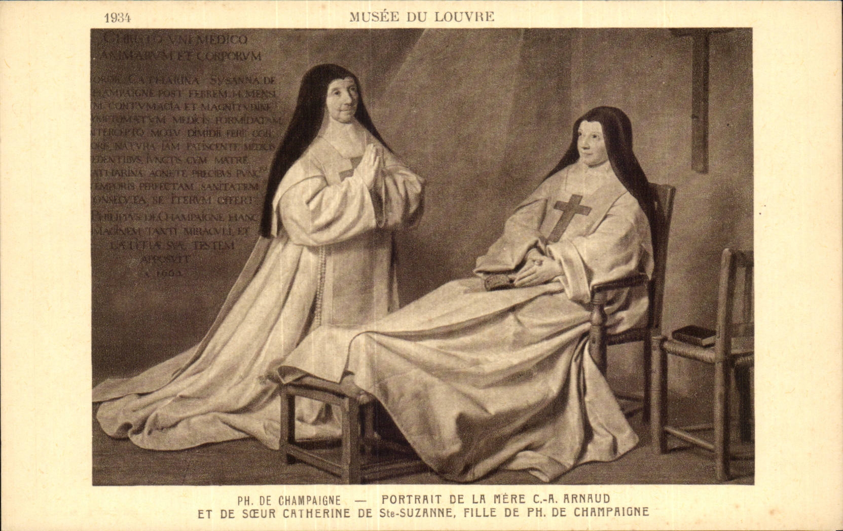 CPA Paris Musee du Louvre Philippe de Champagne Portrait de la mere Arnaud et de la soeur Catheriene de Ste Suzanne