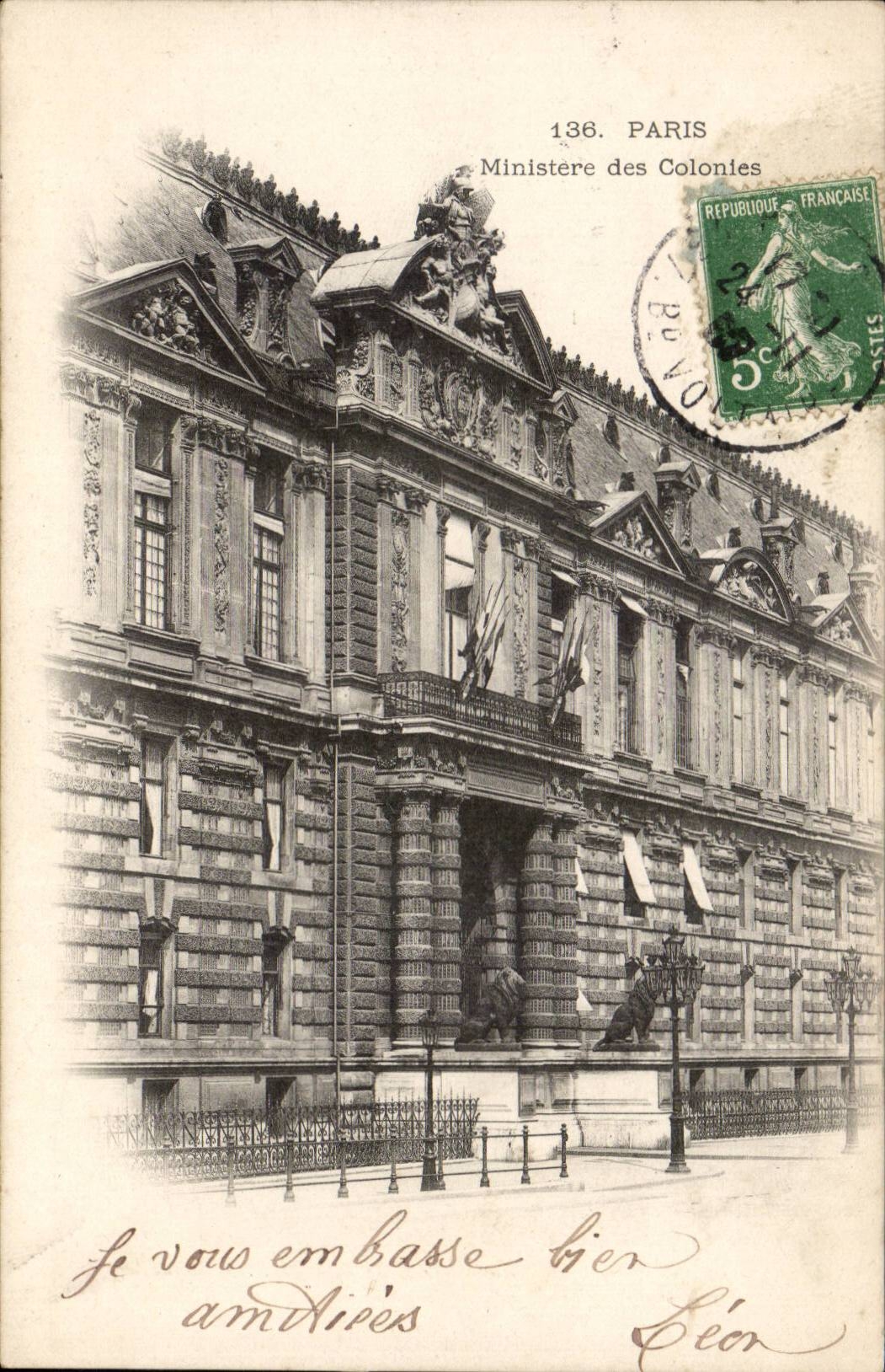 Paris CPA Ministere des Colonies