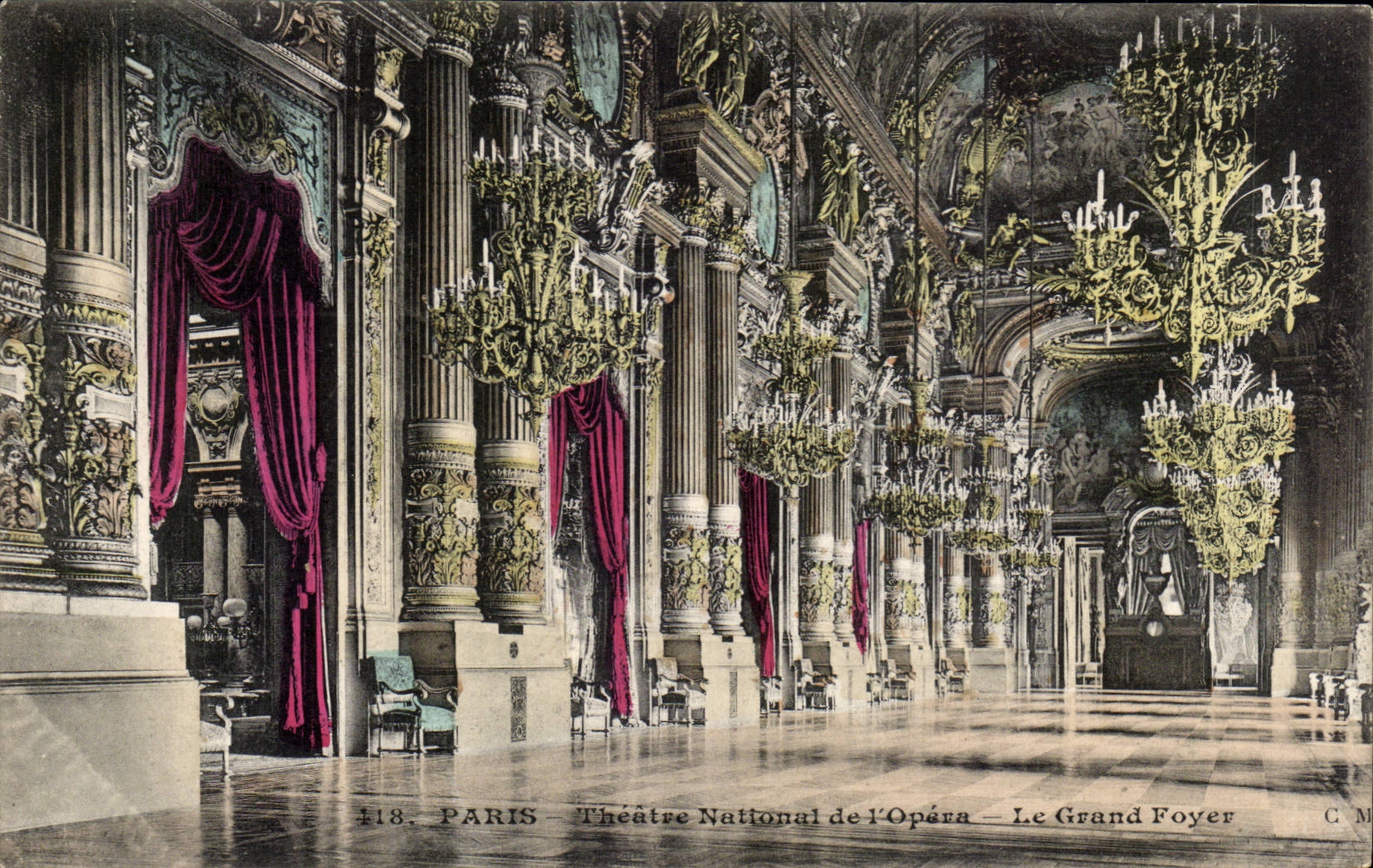 Paris CPA Theatre National de l'opera le grand foyer