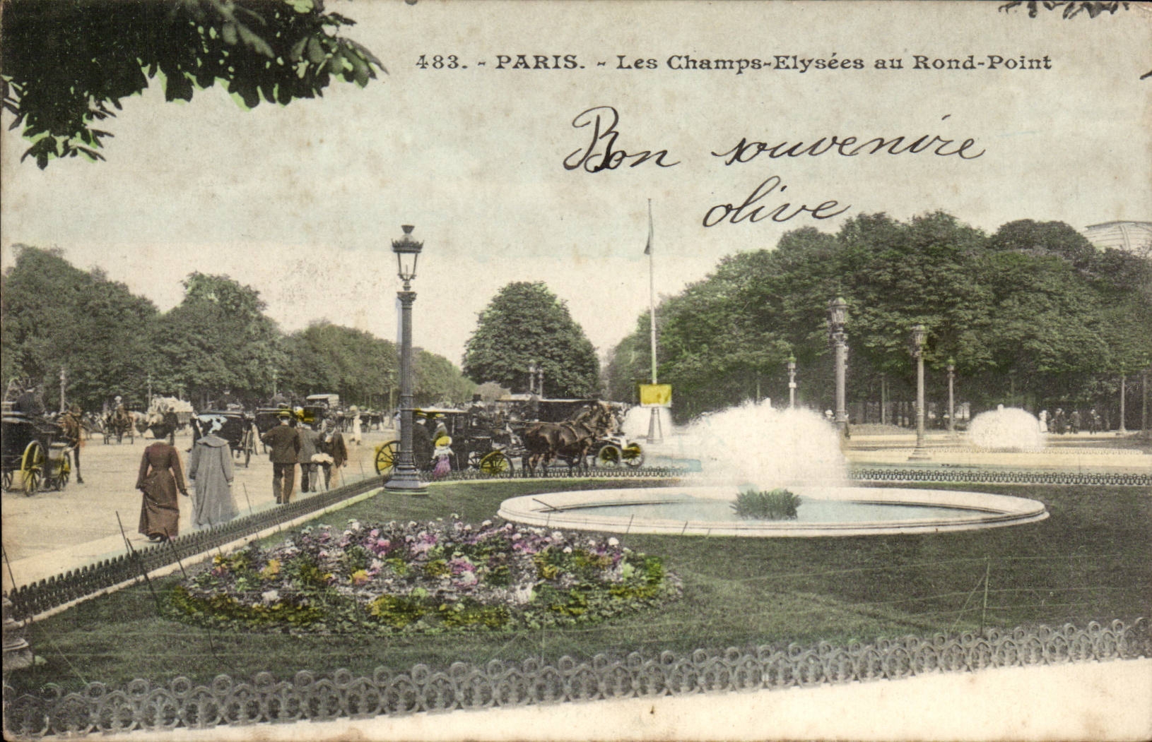 Paris CPA the Fields elysees with the round not