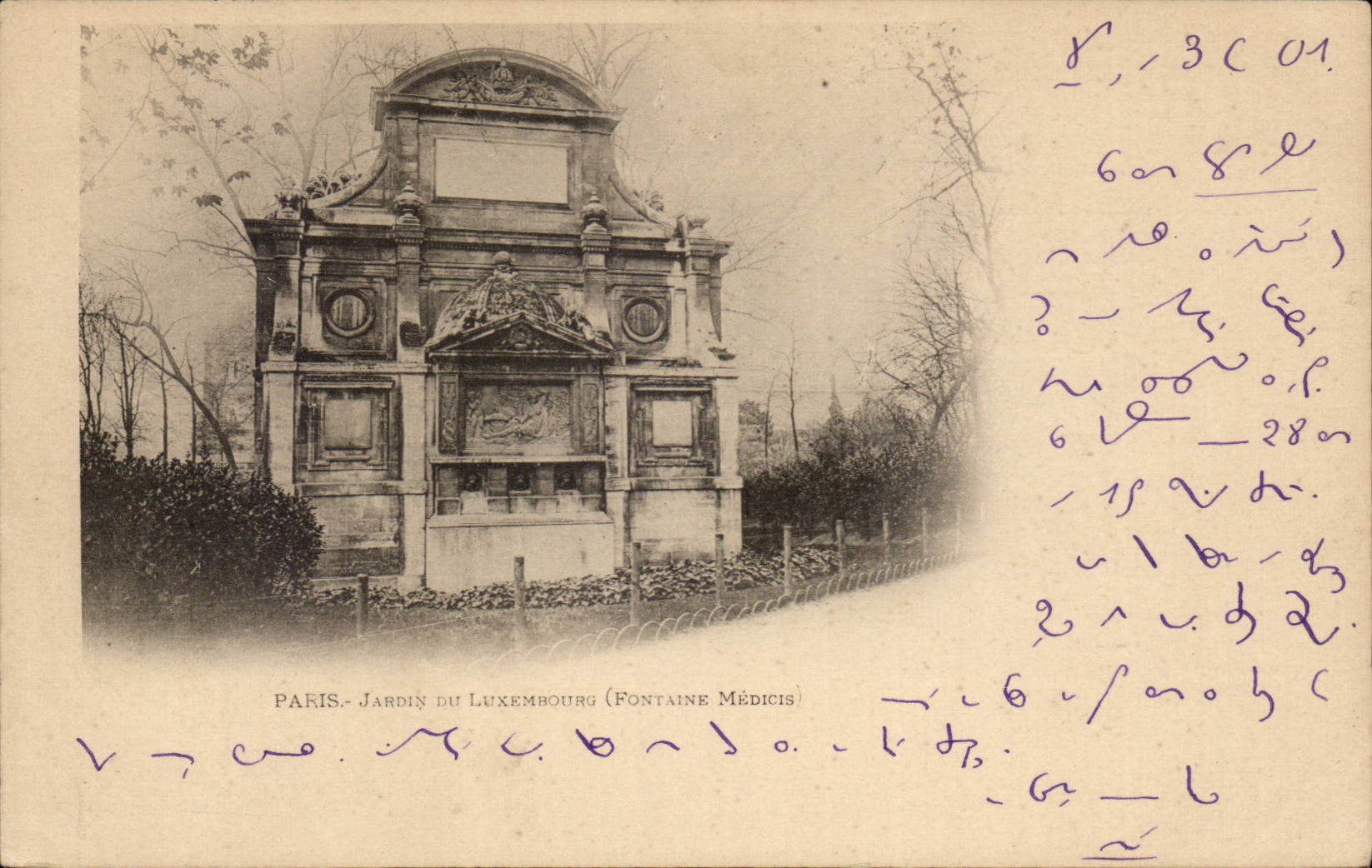 Paris CPA Garden of Luxembourg (Medicis fountain)