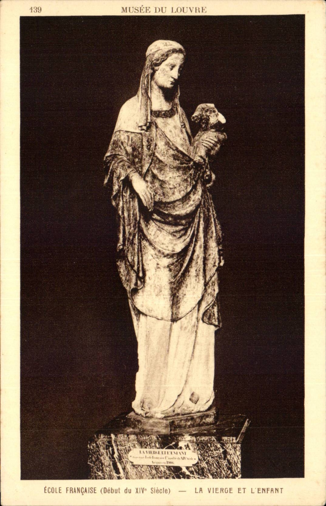 CPA Paris Museum der Luftschlitz-franzosischen Schule die Jungfrau und das Kind