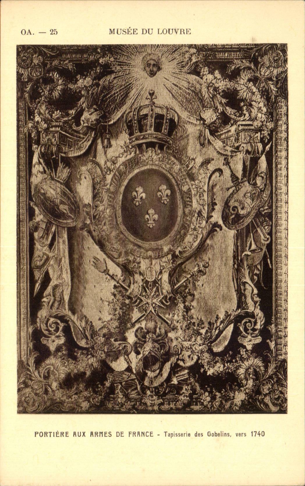 CPA Paris Museum der Luftschlitz-Tur zu den Waffen der Frankreich-Tapisserie der Kobolde uber 1740