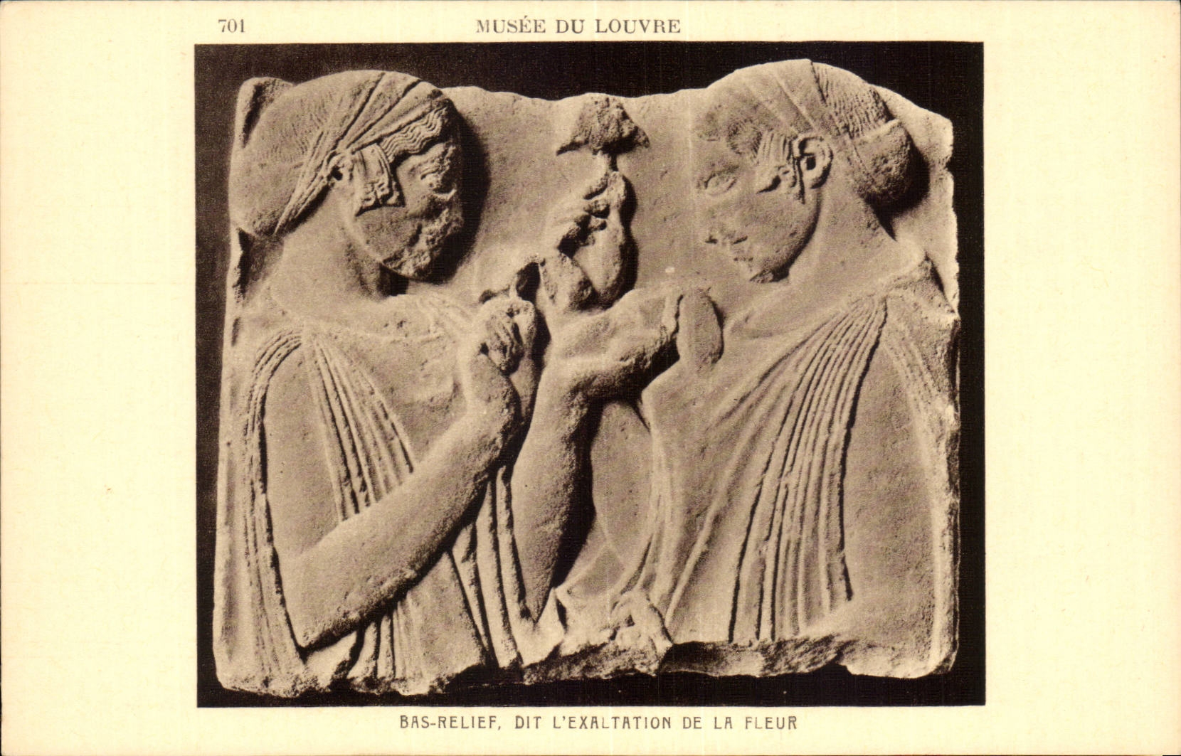 CPA Paris Musee of the Louvre Bas relief says the exaltation of the flower