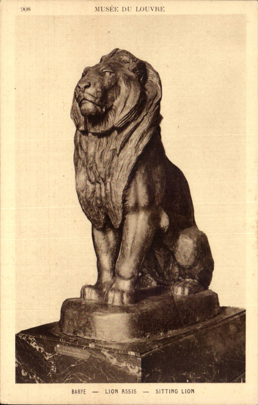 CPA Paris Museum des LuftschlitzBarye sitted Lowe