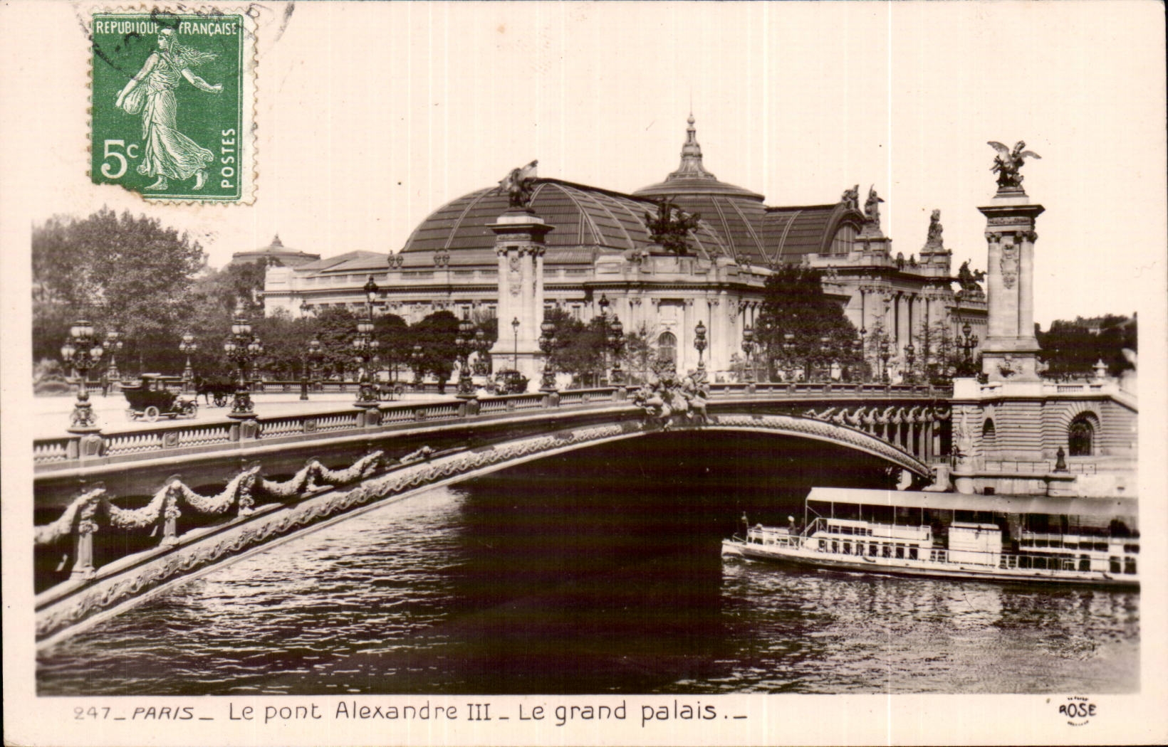 Paris CPa the bridge Alexandre III the Grand Palais