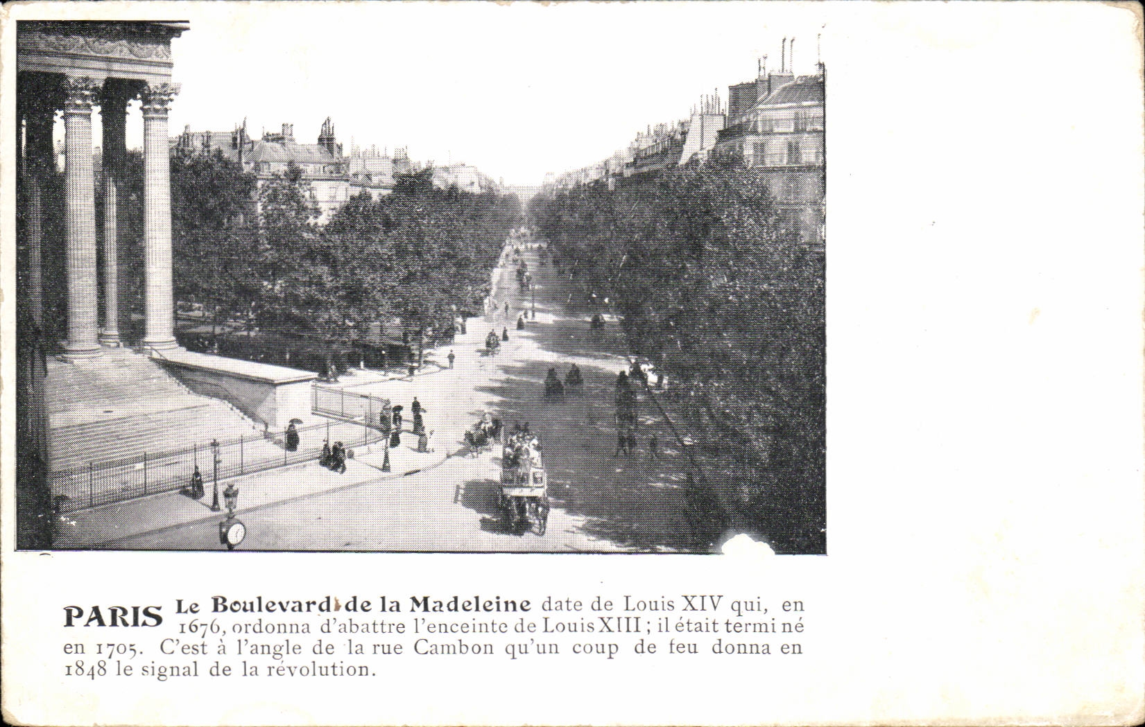 Paris CPA the boulevard of the madeleine