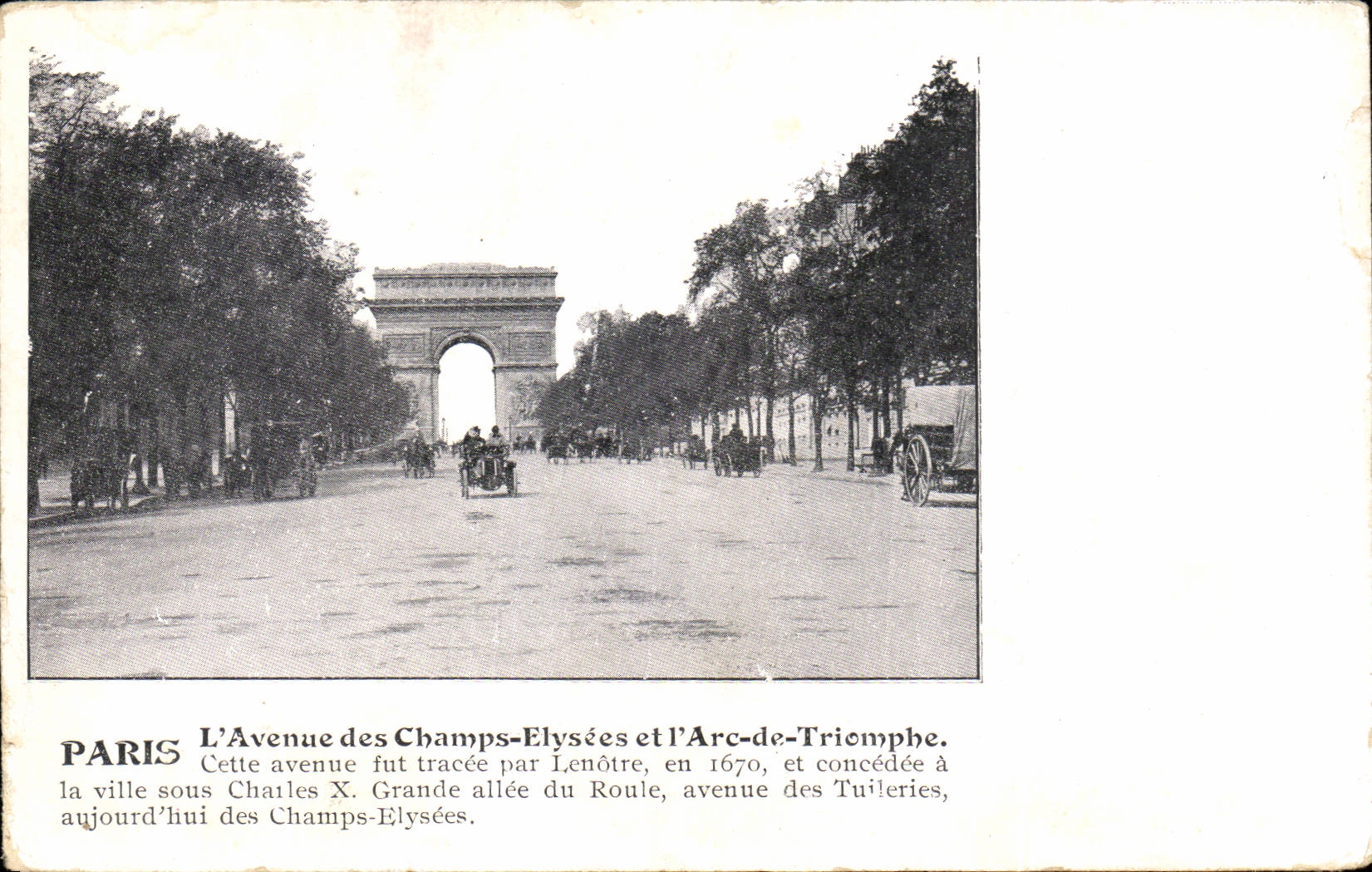 Paris CPA Which occurred of the Elysees Fields and Arc de Triomphe