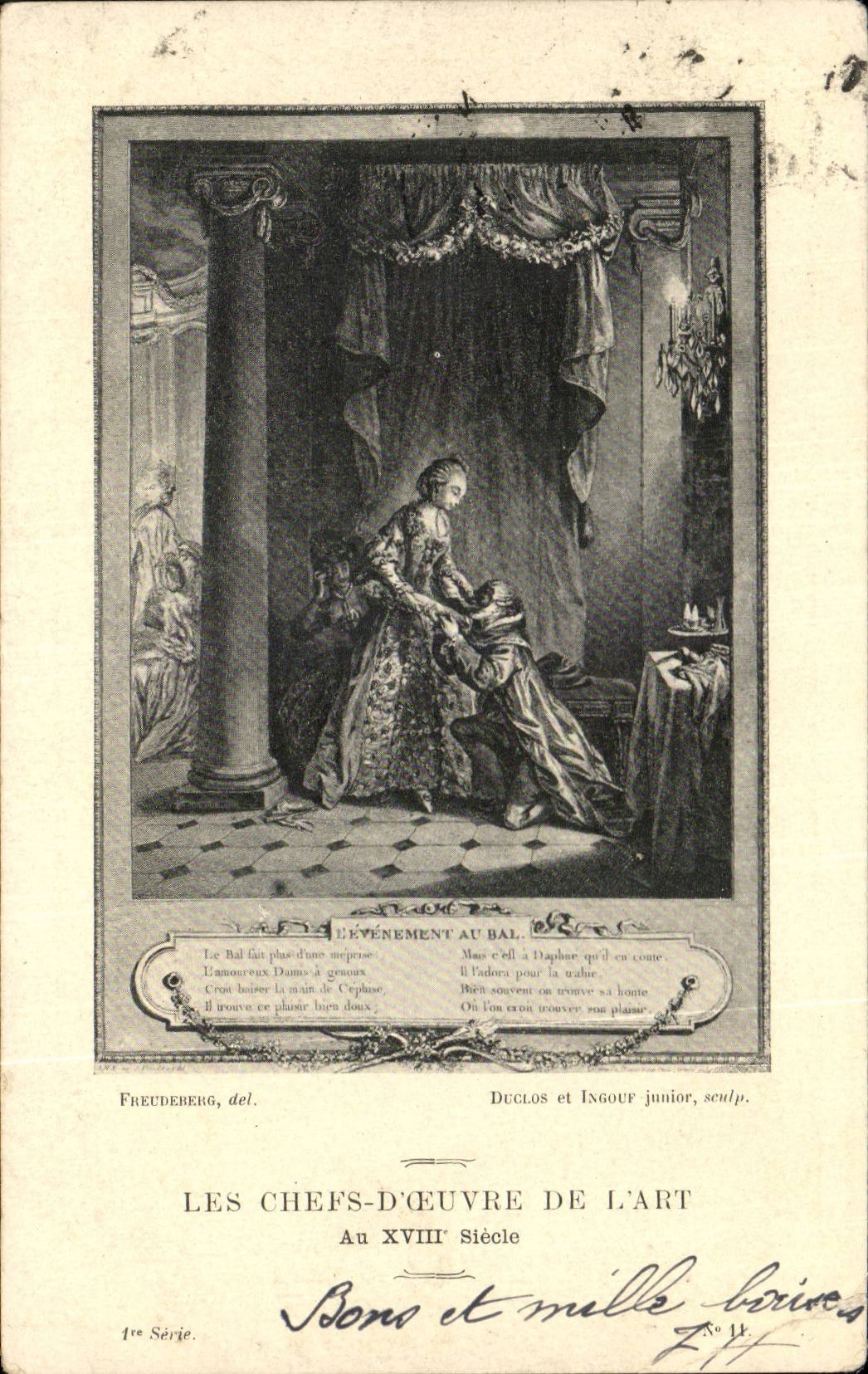 CPA Les chefs d'oeuvre de l'art au 18eme L'evenement au bal
