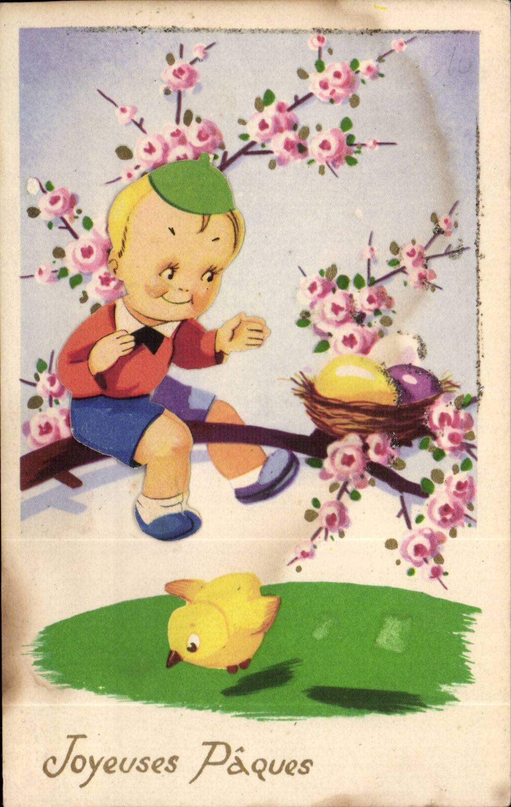 Frohliches CPA Phantasie-Kind Ostern Ostern