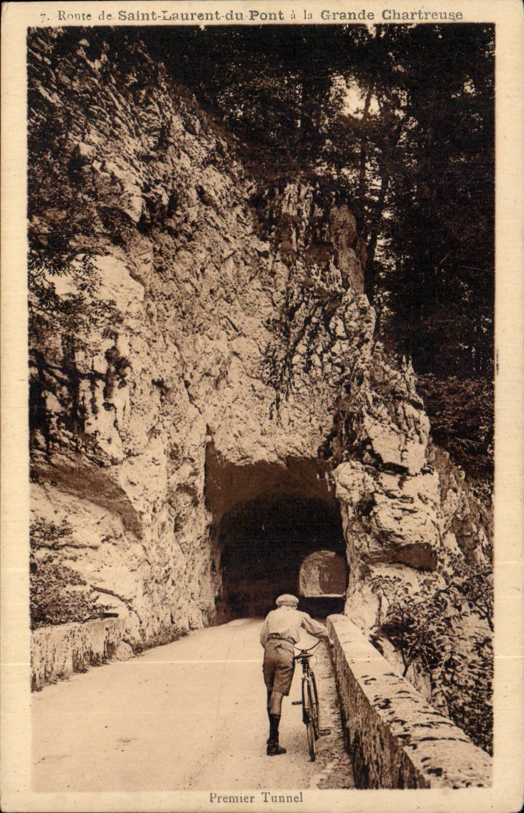 Strasse Dauphine-CPA von SAINT LAURENT von Brucke grossen Chartreuse das erste Tunnelfahrrad