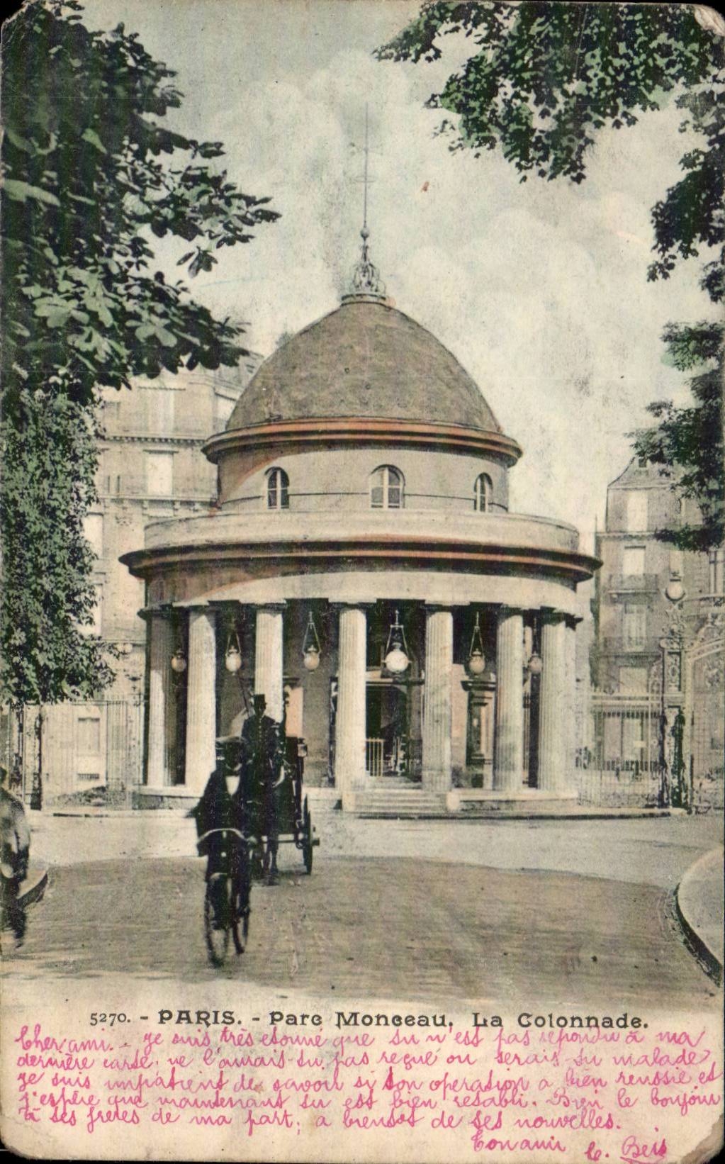 Paris CPA Park Heap the colonnade