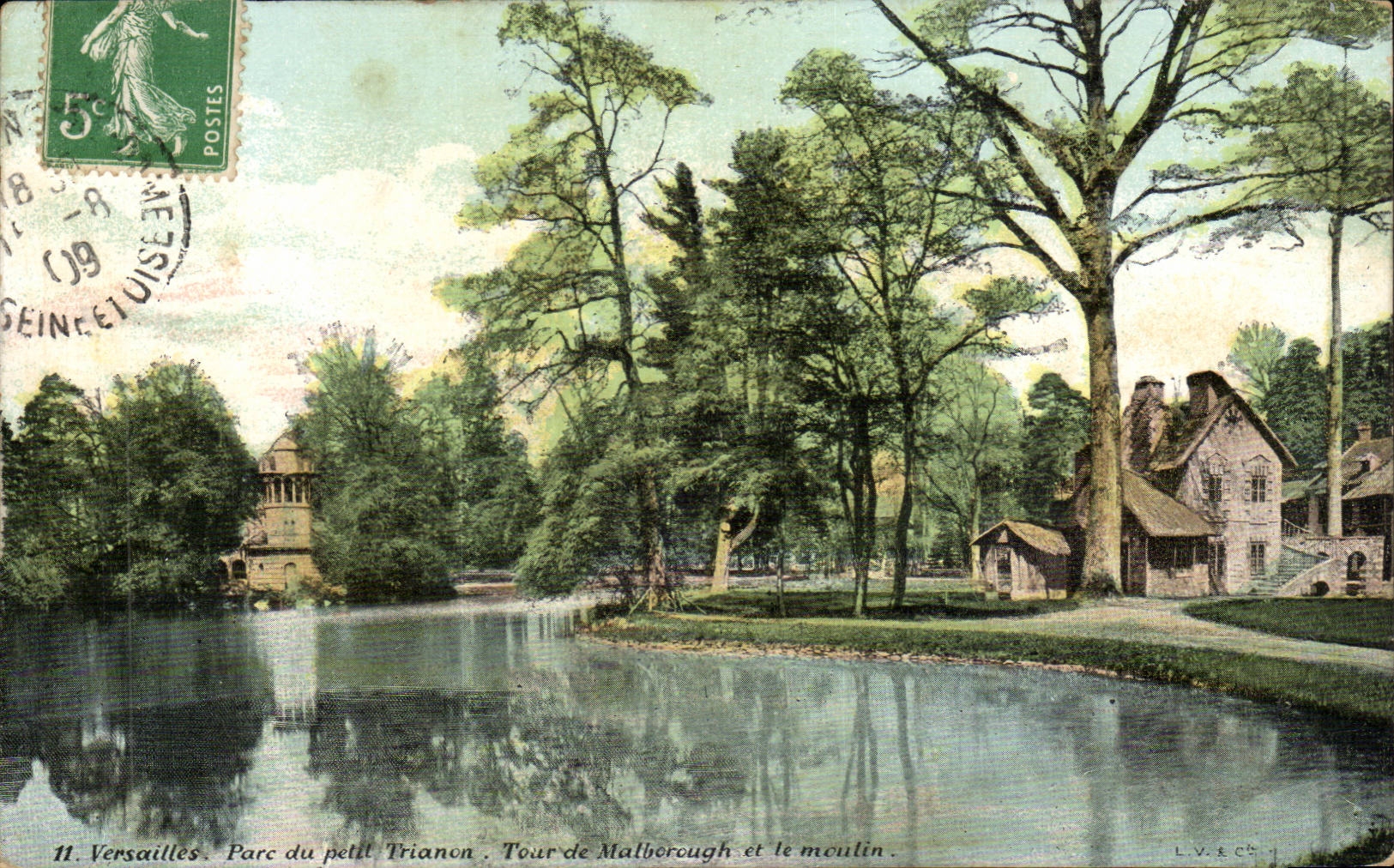 Versailles CPA Park of small Trianon Turn of Marlborough and the mill