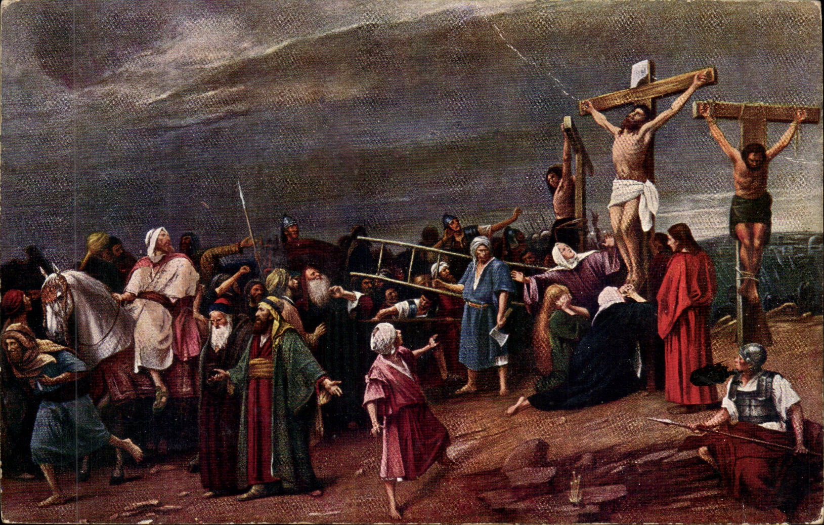 CPA Fantaisie christ sur la croix