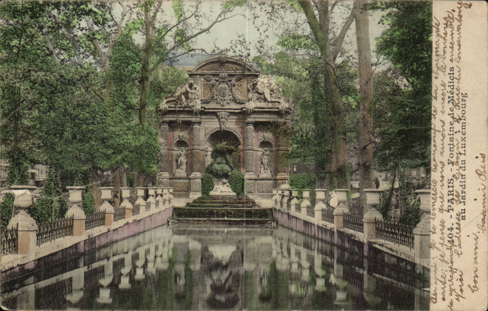 CPA Paris Garden of Lxuembourg Fountain of Medicis