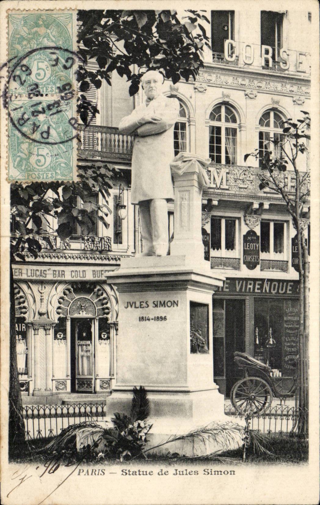 Paris CPA Statue de Jules Simon 