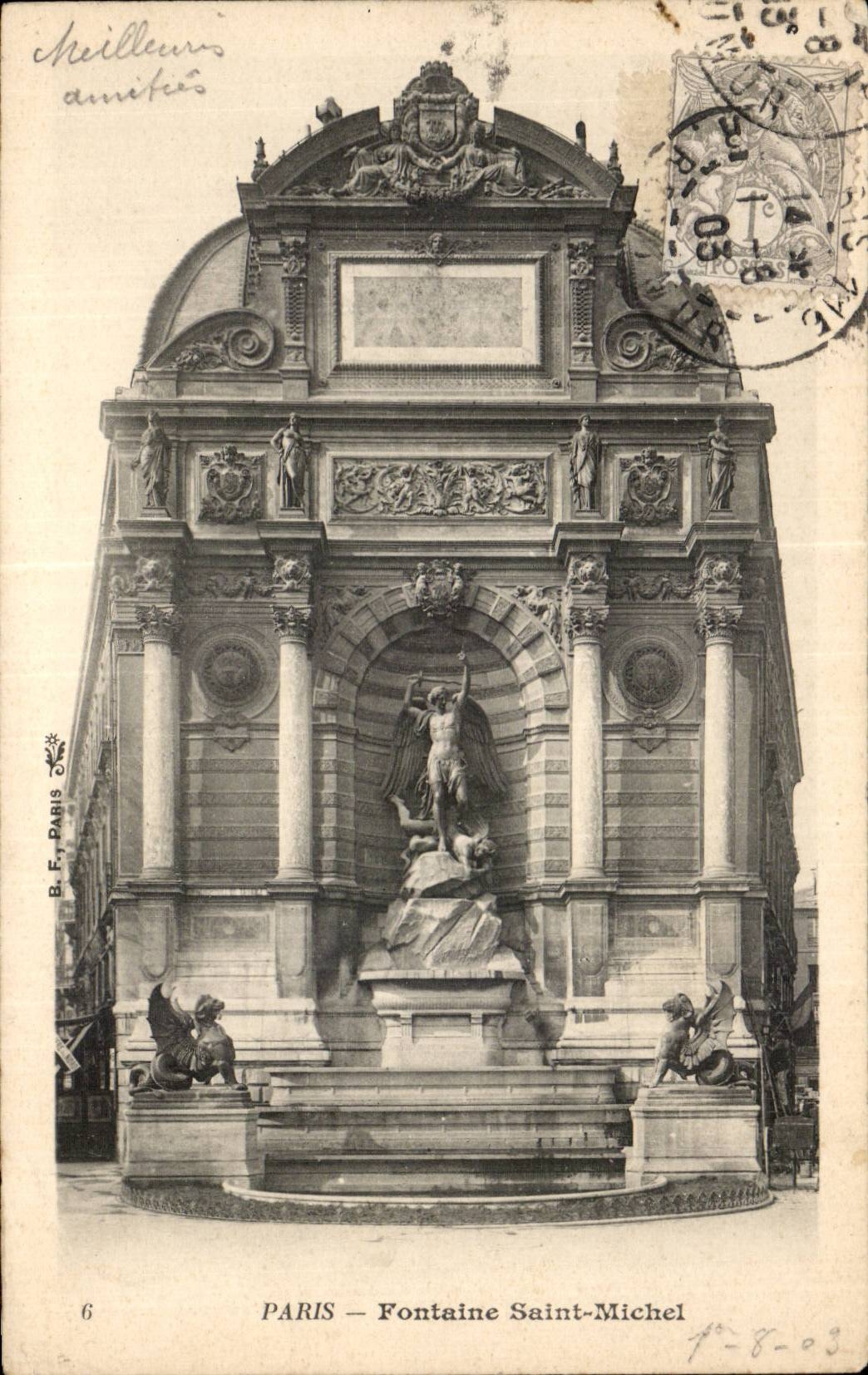 Paris CPA Fountain Saint Michem