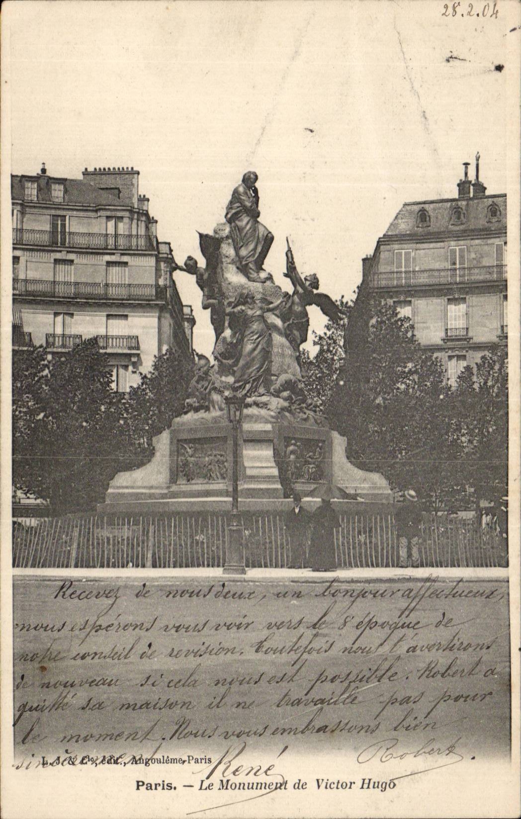 Paris CPA Monument de Victor Hugo