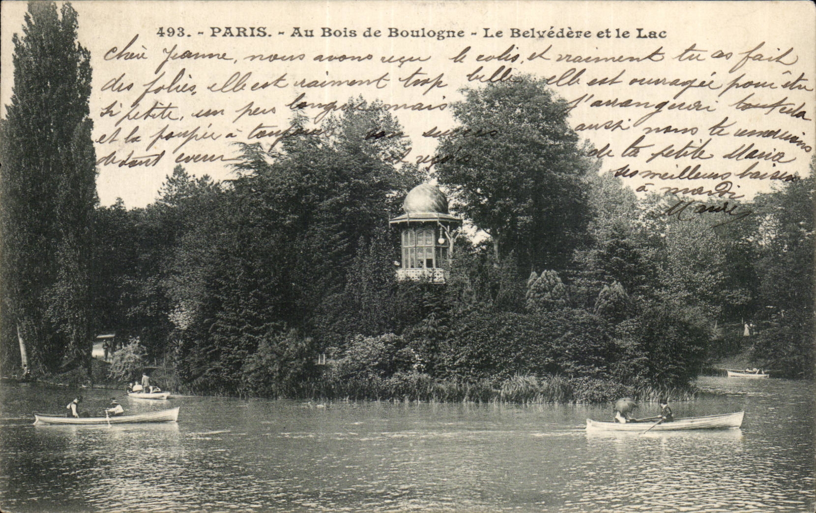 Paris CPA Bois de Boulogne Belvedere et le lac