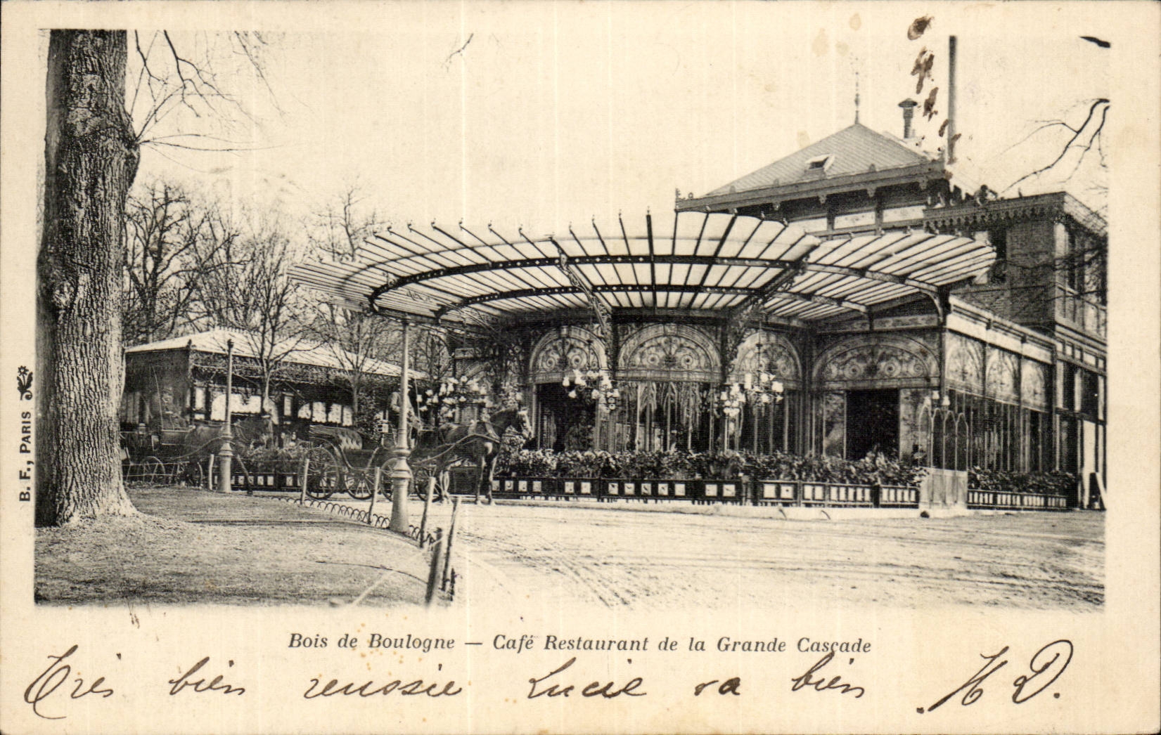 Paris CPA Bois de Boulogne Cafe Restaurant de la grande cascade